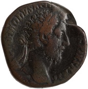 Sestertius - Commodus ITALIA P M TR P VIIII IMP VII COS IIII P P S C; Italia obverse image