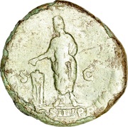Sestertius - Commodus VOTA SVSCEP DECEN P M TR P X IMP VII COS IIII P P S C, Rome, 184-185 reverse image