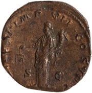 Sestertius - Commodus P M TR P XI IMP VII COS V P P S C; Aequitas, Rome, 186 reverse image