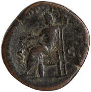 Sestertius - Commodus IOVI EXSVPER P M TR P XI IMP VIII COS V P P S C; Jupiter, Rome, 186 reverse image