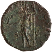 Sestertius - Commodus P M TR P XII IMP VIII COS V P P S C; Roma and Victory, Rome, 186-187 reverse image