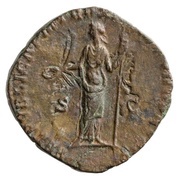Sestertius - Commodus FEL PVBLICA P M TR P XII IMP VIII COS V P P S C; Felicitas, Rome, 186-187 reverse image