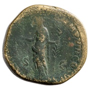 Sestertius - Commodus HILARIT AVG P M TR P XII IMP VIII COS V P P S C; Hilaritas, Rome, 186-187 reverse image