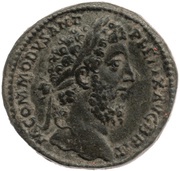 Sestertius - Commodus VICTORIAE FELICI COS V P P S C; Victory obverse image