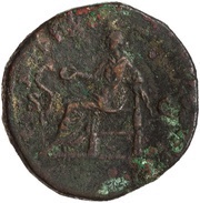 Sestertius - Commodus P M TR P XIII IMP VIII COS V P P S C; Salus, Rome, 187-188 reverse image