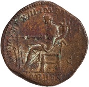 Sestertius - Commodus FOR RED P M TR P XIII IMP VIII COS V P P S C; Fortuna, Rome, 187-188 reverse image