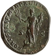 Sestertius - Commodus FORT FELI P M TR P XIIII IMP VIII COS V P P S C; Fortuna, Rome, 188-189 reverse image