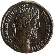 Sestertius - Commodus MINER VICT P M TR P XIIII IMP VIII COS V P P S C; Minerva and Victory obverse image