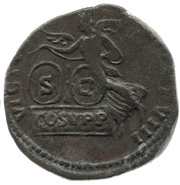 Sestertius - Commodus VICT FELI P M TR P XIIII IMP VIII COS V P P S C; Victory, Rome, 188-189 reverse image