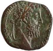 Sestertius - Commodus FORT FELI P M TR P XIIII IMP VIII COS V DES VI S C; Fortuna obverse image