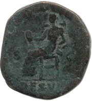Sestertius - Commodus SECVRIT ORB P M TR P XIIII IMP VIII COS V DES VI S C; Securitas, Rome, 189 reverse image