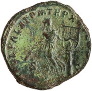 Sestertius - Commodus APOL PALAT P M TR P XVI COS VI S C; Apollo, Rome, 190-191 reverse image