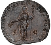 Sestertius - Commodus FIDEI COH P M TR P XVI COS VI S C; Fides, Rome, 190-191 reverse image