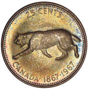 25 Cents - Elizabeth II Confederation- 50%, Canada, 1967 reverse image