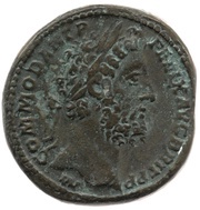 Sestertius - Commodus MINER AVG P M TR P XVI COS VI S C; Minerva obverse image