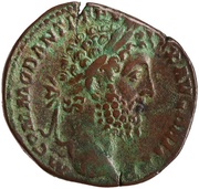 Sestertius - Commodus ROM FEL P M TR P XVI COS VI S C; Roma and Victory obverse image