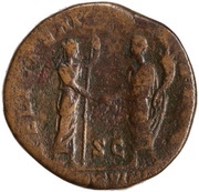 Sestertius - Commodus FELIC PERPETVAE AVG COS VI P P S C; Felicitas, Rome, 191 reverse image