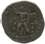Sestertius - Commodus IOVI DEFENS SALVTIS AVG COS VI P P S C; Jupiter, Rome, 191 reverse image