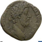 Sestertius - Commodus MARTI VLTORI AVG COS VI P P S C; Mars obverse image