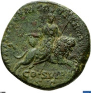 Sestertius - Commodus MATRI DEVM CONSERV AVG COS VI P P S C; Cybele, Rome, 191 reverse image
