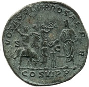Sestertius - Commodus VOTA SOLV PRO SAL P R COS VI P P S C, Rome, 191 reverse image