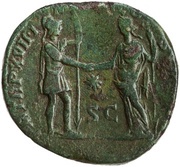 Sestertius - Commodus P M TR P XVII IMP VIII COS VII P P S C; Roma and Fides, Rome, 192 reverse image