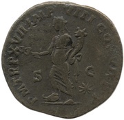 Sestertius - Commodus P M TR P XVII IMP VIII COS VII P P S C; Fortuna, Rome, 192 reverse image