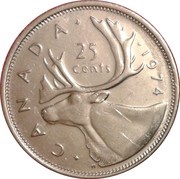 25 Cents - Elizabeth II 2nd portrait, Canada, 1968-1978 reverse image