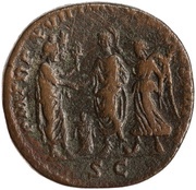 Sestertius - Commodus P M TR P XVII IMP VIII COS VII P P S C; Serapis, Isis, and Victory, Rome, 192 reverse image