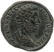 Sestertius - Commodus P M TR P XVII IMP VIII COS VII P P S C; Serapis, Isis, and Victory obverse image