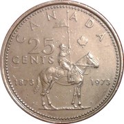 25 Cents - Elizabeth II Royal Canadian Mounted Police, Canada, 1973 reverse image