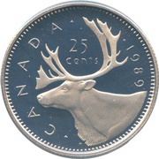 25 Cents - Elizabeth II 2nd portrait, Canada, 1979-1989 reverse image