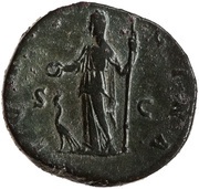 Sestertius - Manlia Scantilla IVNO REGINA S C; Juno, Rome, 193 reverse image