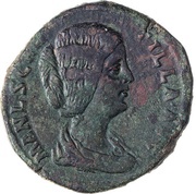 Sestertius - Manlia Scantilla IVNO REGINA S C; Juno obverse image