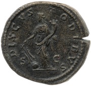 Sestertius - Pertinax DIS CVSTODIBVS S C; Fortuna, Rome, 193 reverse image