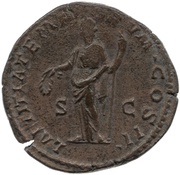 Sestertius - Pertinax LAETITIA TEMPORVM COS II S C; Laetitia, Rome, 193 reverse image
