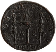 Sestertius - Septimius Severus LEG XIIII GEM M V TR P COS S C, Rome, 193 reverse image