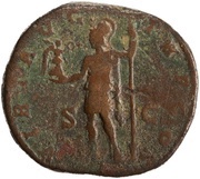 Sestertius - Septimius Severus VIRT AVG TR P COS S C; Virtus and Victory, Rome, 193 reverse image