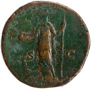 Sestertius - Julia Domna IVNO REGINA S C; Juno, Rome, 193-196 reverse image