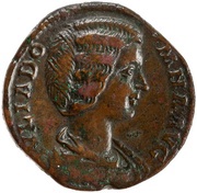 Sestertius - Julia Domna VESTA S C; Vesta obverse image