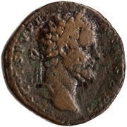 Sestertius - Septimius Severus MONET AVG COS II P P S C; Tres Monetae obverse image