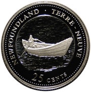 25 Cents - Elizabeth II Newfoundland; Silver Proof Issue, Canada, 1992 reverse image