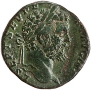 Sestertius - Septimius Severus VIRT AVG TR P II COS II P P S C; Virtus and Victory obverse image