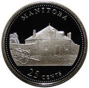 25 Cents - Elizabeth II Manitoba; Silver Proof Issue, Canada, 1992 reverse image