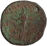 Sestertius - Septimius Severus P M TR P III COS II P P S C; Minerva, Rome, 195 reverse image