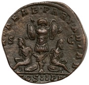 Sestertius - Septimius Severus PART ARAB PART ADIAB COS II P P S C, Rome, 195 reverse image
