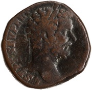 Sestertius - Septimius Severus VIRTVTI AVG S C; Roma and Victory obverse image
