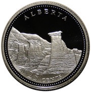 25 Cents - Elizabeth II Alberta; Silver Proof Issue, Canada, 1992 reverse image