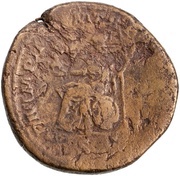 Sestertius - Septimius Severus DIVI M PII F P M TR P III COS II P P S C; Roma and Victory, Rome, 195-196 reverse image