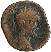 Sestertius - Septimius Severus P M TR P III COS II P P S C; Fortuna obverse image